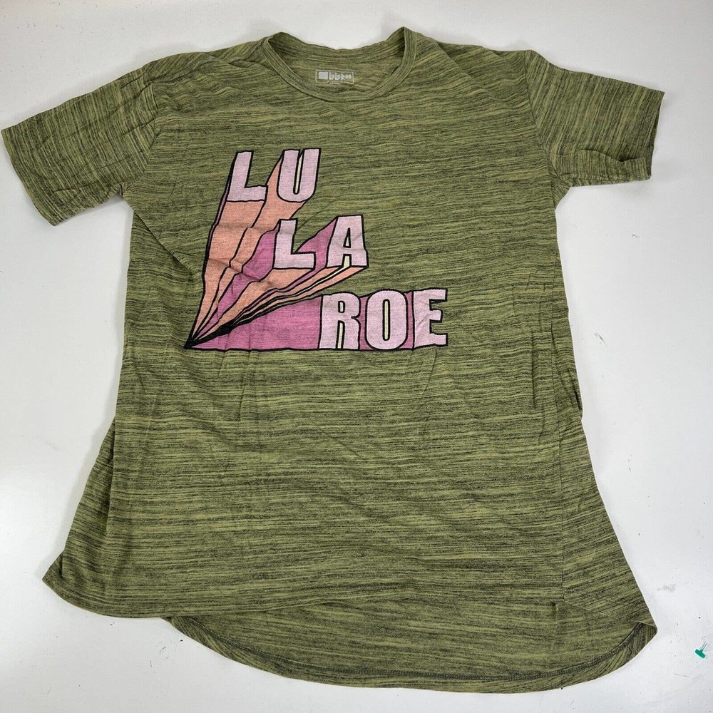 Lularoe Graphic Quick-Dry  L‎ Olive Short-Sleeve Crew Neck T-Shirt L